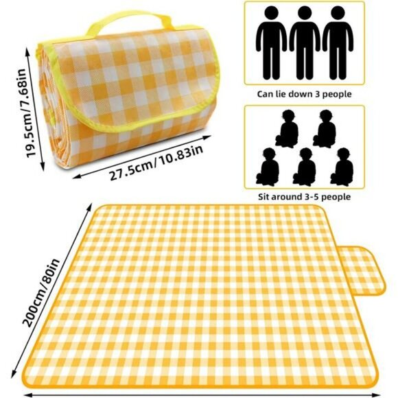 Waterproof Outdoor Picnic Blanket Foldable Sandproof Mat for Beach Camping - Picture 3 of 7
